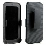Wholesale Apple iPhone 6 4.7 TPE Armor Shell Holster Combo Belt Clip (Black)